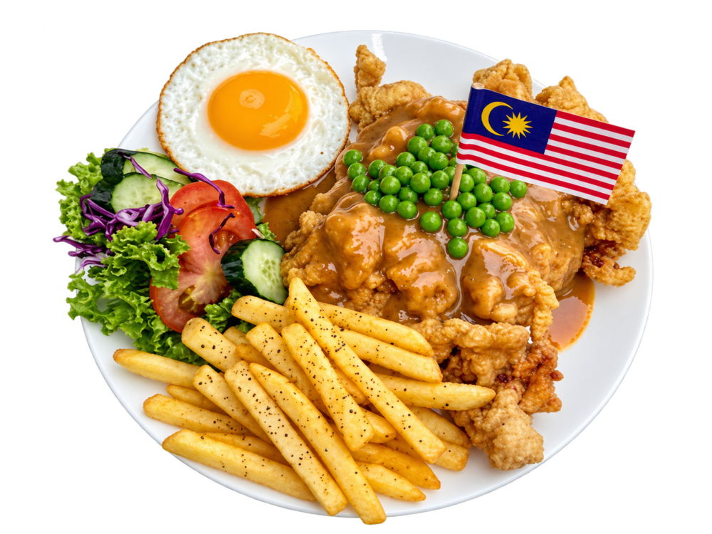 Hainanese chicken chop platter
